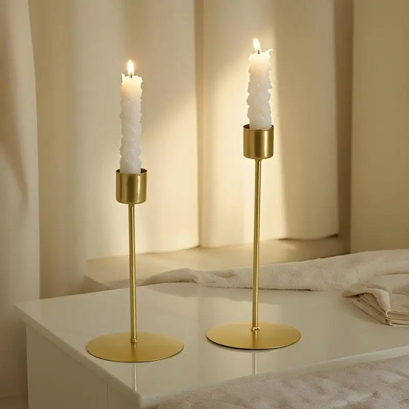 Golden Metal Candle Holder – European Style Wedding & Home Decor Metal Candle Holder Nixie