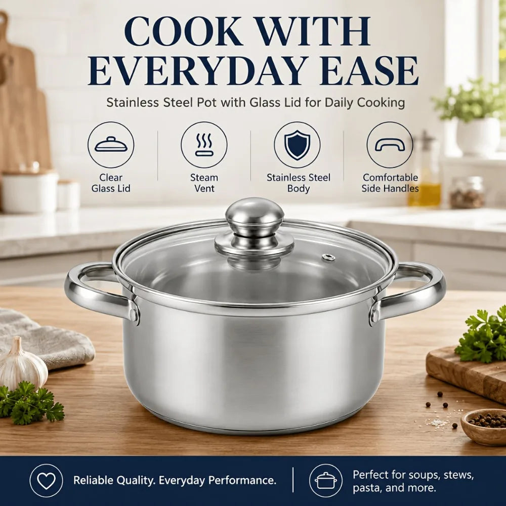 BEQ Stainless Steel Soup Stock Pot – Induction & Gas Safe Soup & Stock Pot Nixie