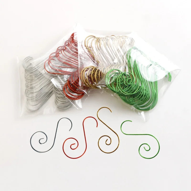 20Pcs S-Shape Metal Christmas Tree Ornament Hooks | Stainless Ornament Hooks Nixie
