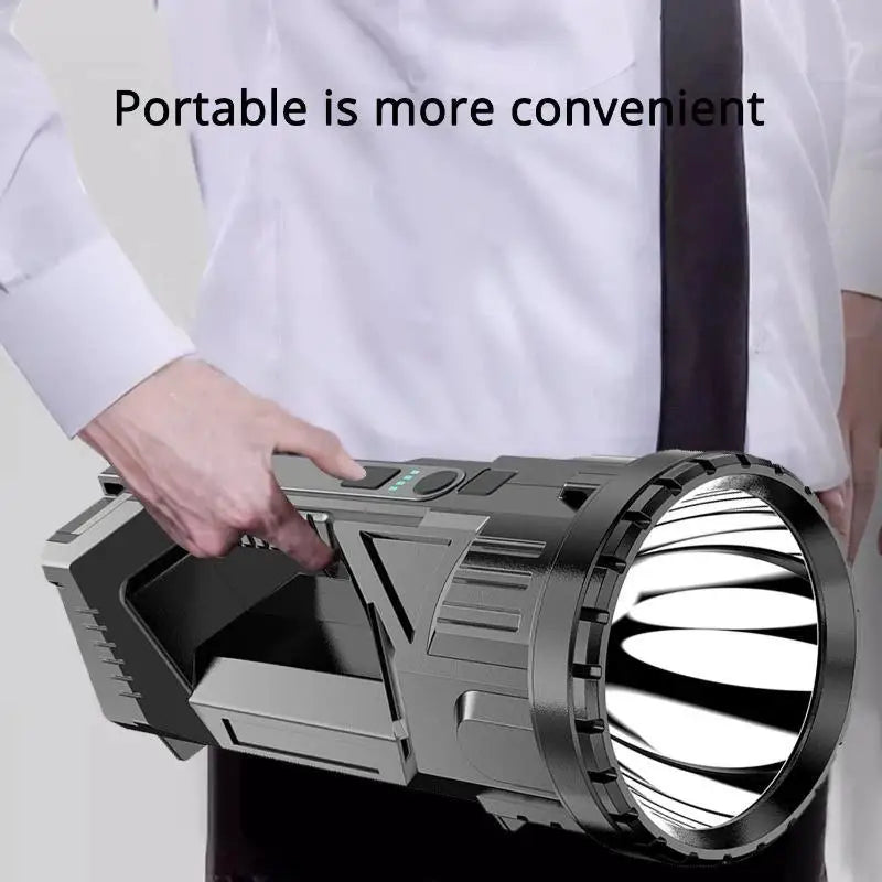 Rechargeable LED Flashlight with COB Side Light & Power Display