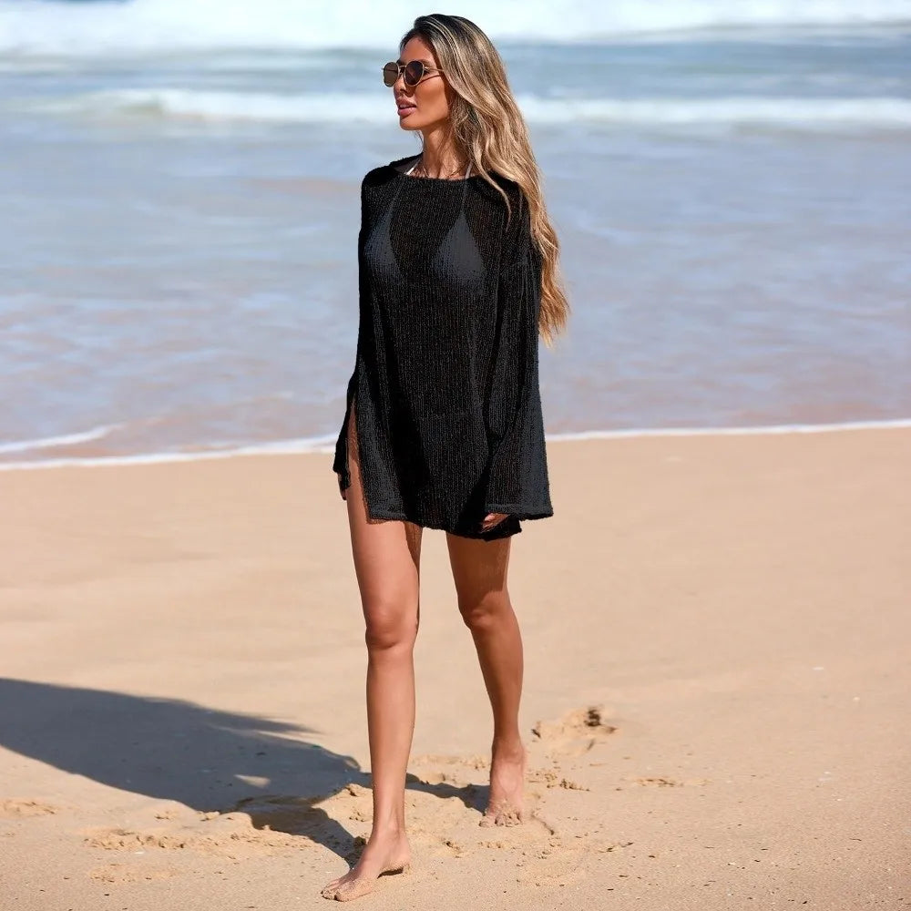 Women's Sheer Mesh Bikini Cover Up | Boho Beach Dress