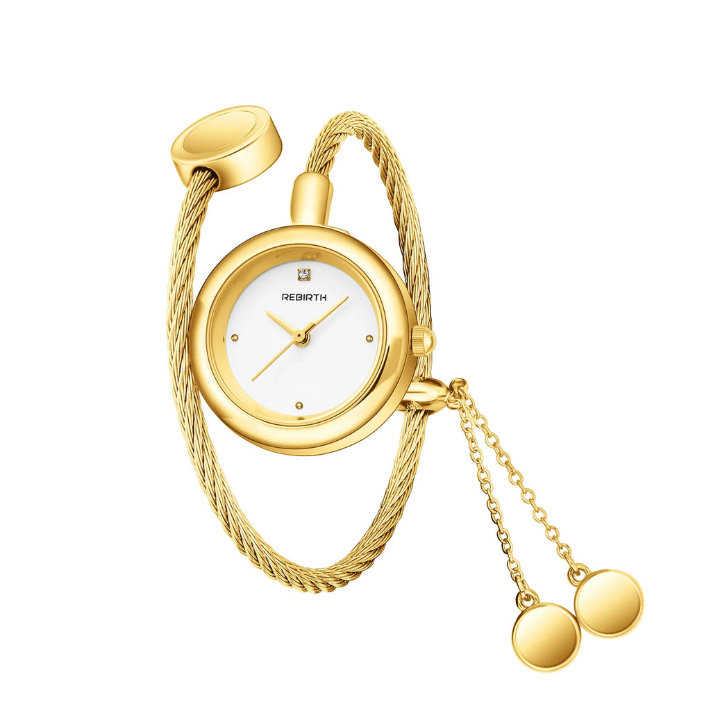 REBIRTH Minimalist Stainless Steel Quartz Watch | Fashion Quartz Watch Nixie Silver