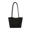 Korean Woven Hollow Basket Shoulder Bag for Women | Tote Shoulder Tote Bag Nixie Black
