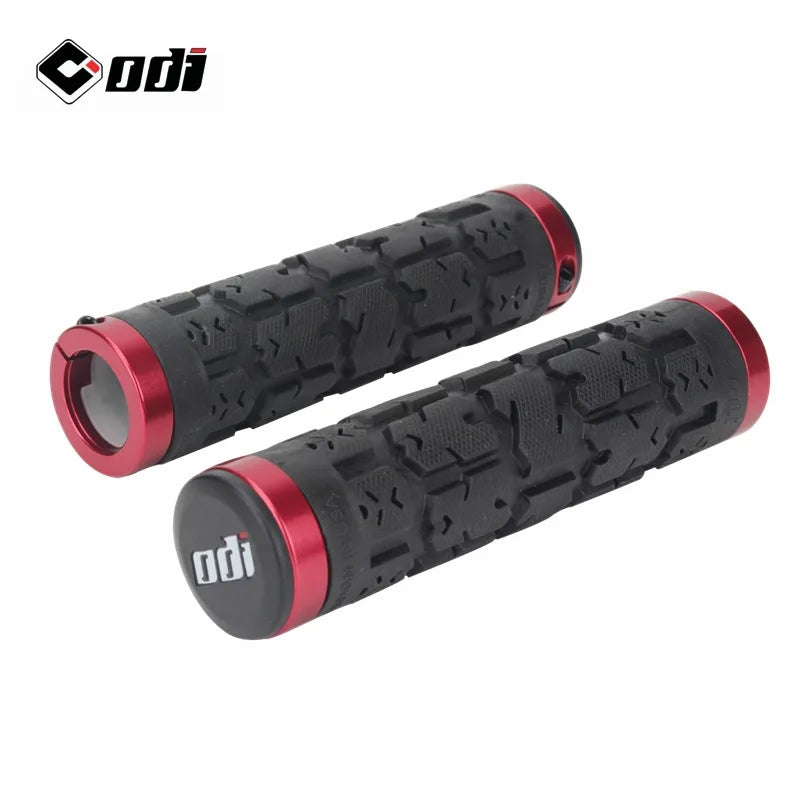 ODI Double Lock-On MTB Handlebar Grips – BMX & DH Bicycle Bike Handlebar Grips Nixie red