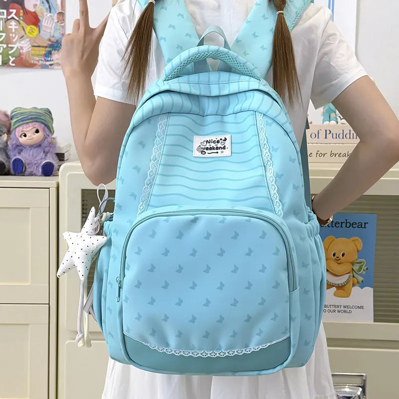 Nixie Butterfly Backpack – Large Capacity Cute School Bag Student Backpack Nixie