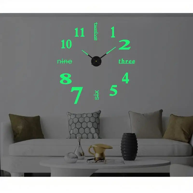 DIY Glow Acrylic Wall Clock – Silent Quartz Frameless Decor