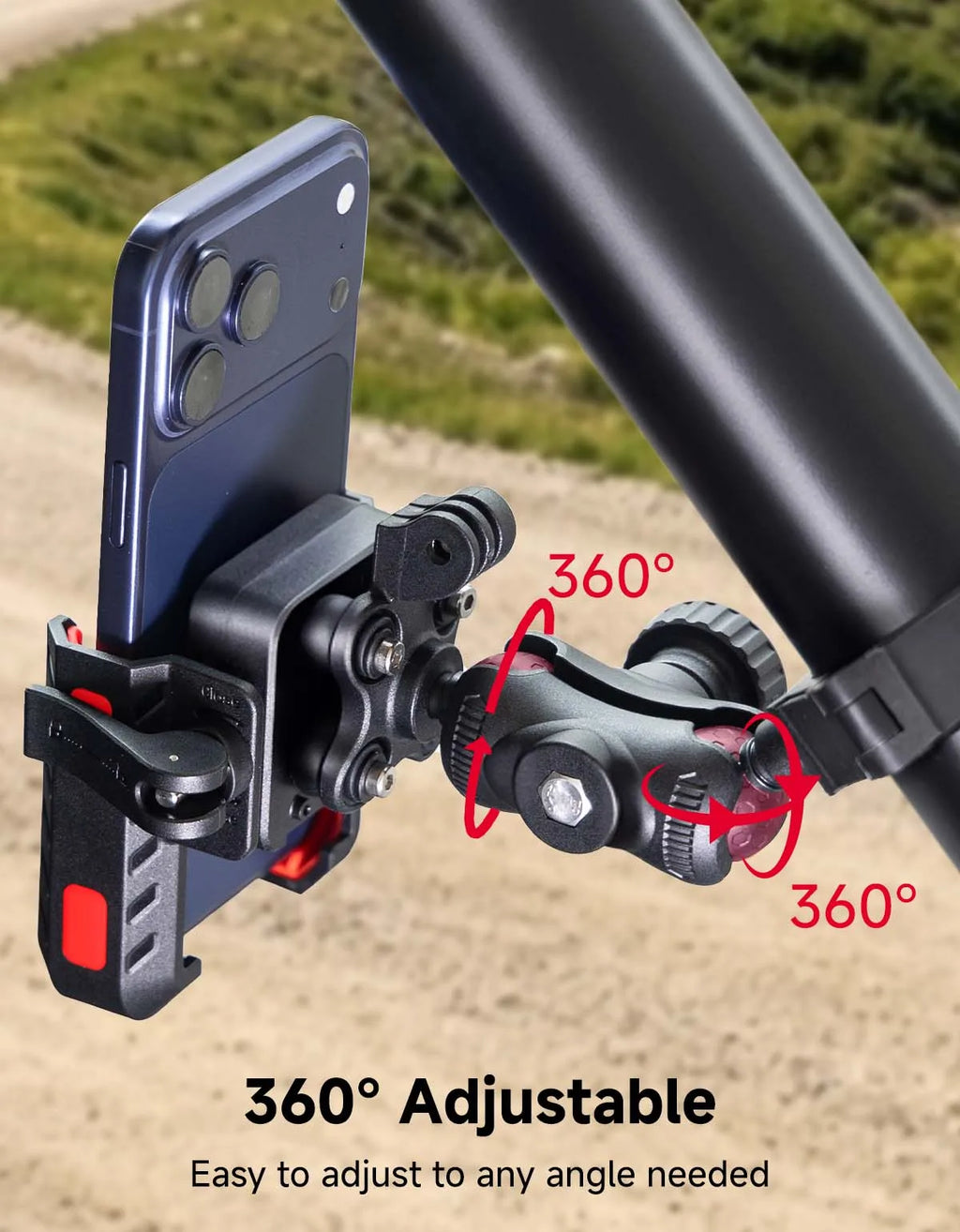 UTV Phone Mount Anti-Vibration CNC Aluminum 1.75"–2" Roll Bar UTV Phone Mount Nixie