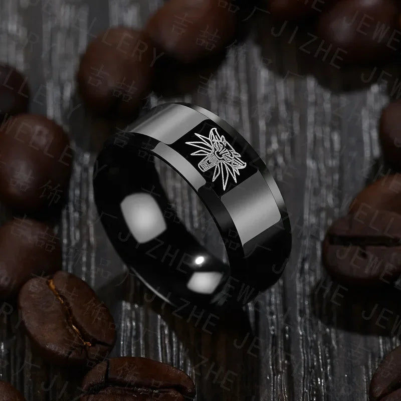 8mm Vintage Punk Black Unisex Ring – Sizes 6–10 | Nixie Fashion Ring Nixie