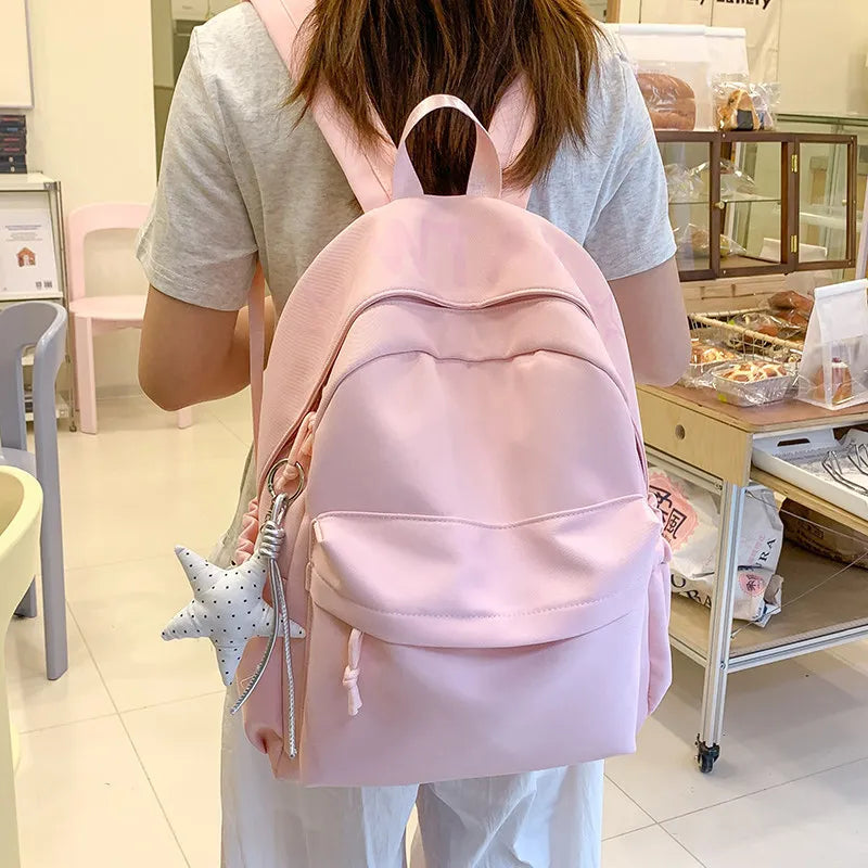 Korean-Style Large Capacity Waterproof School & Travel Backpack School Backpack Nixie Pink