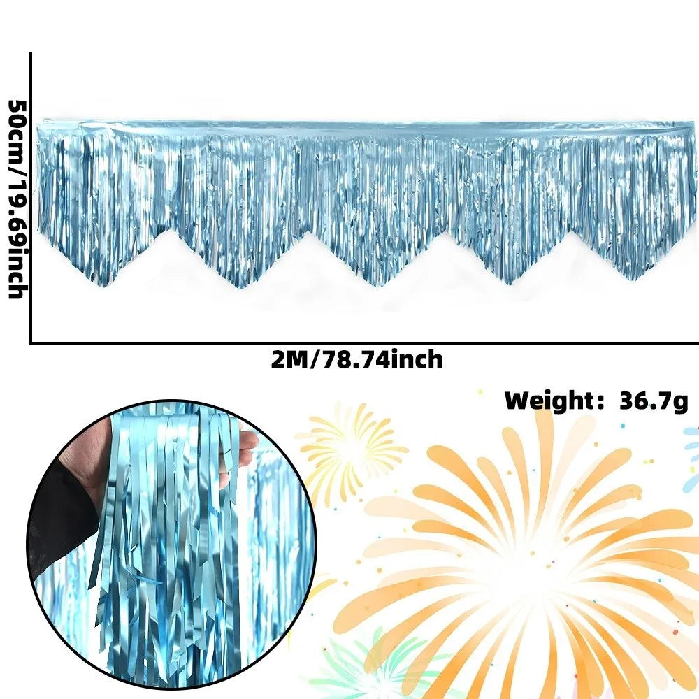 Metallic Foil Fringe Curtain 50x200cm – Party Backdrop Tassel