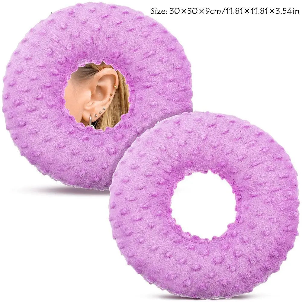 Cotton Ear Piercing Pillow with Ear Hole – Side Sleep Comfort Ear Piercing Pillow Nixie
