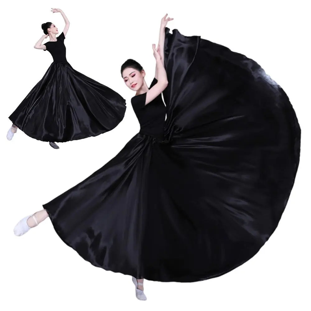 Women's Gypsy Belly Dance Skirt – Flamenco Polyester Dress Belly Dance Skirt Nixie