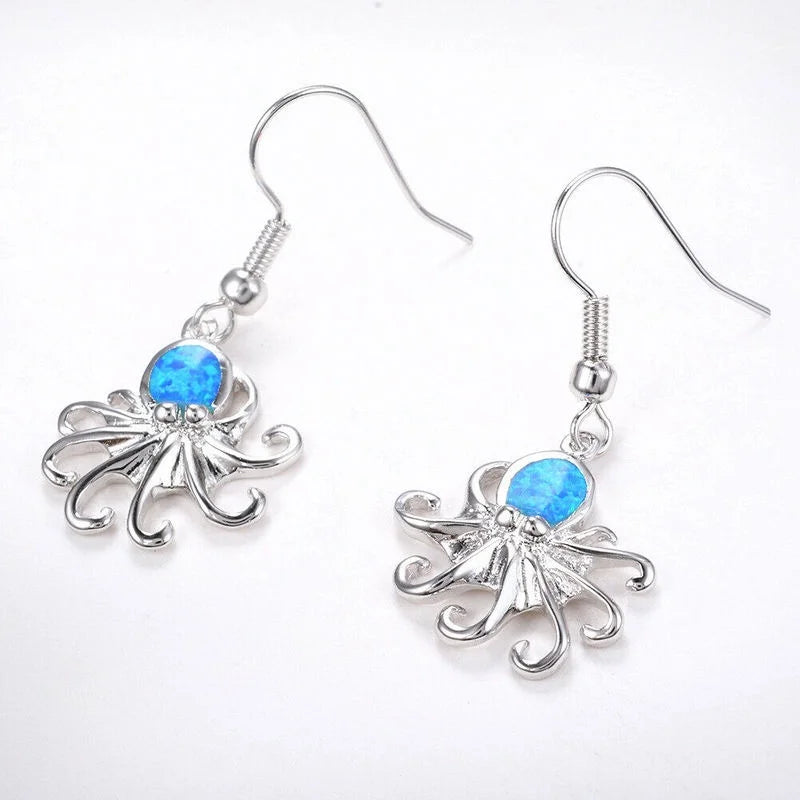 Octopus Crystal Dangle Earrings | Vintage Geometric Fashion Crystal Dangle Earrings Nixie