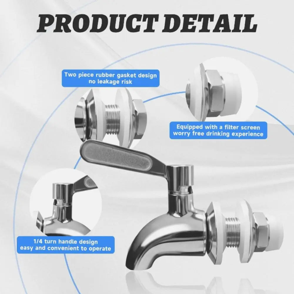 304 Stainless Steel Beverage Dispenser Spigot – Leakproof Dispenser Spigot Nixie