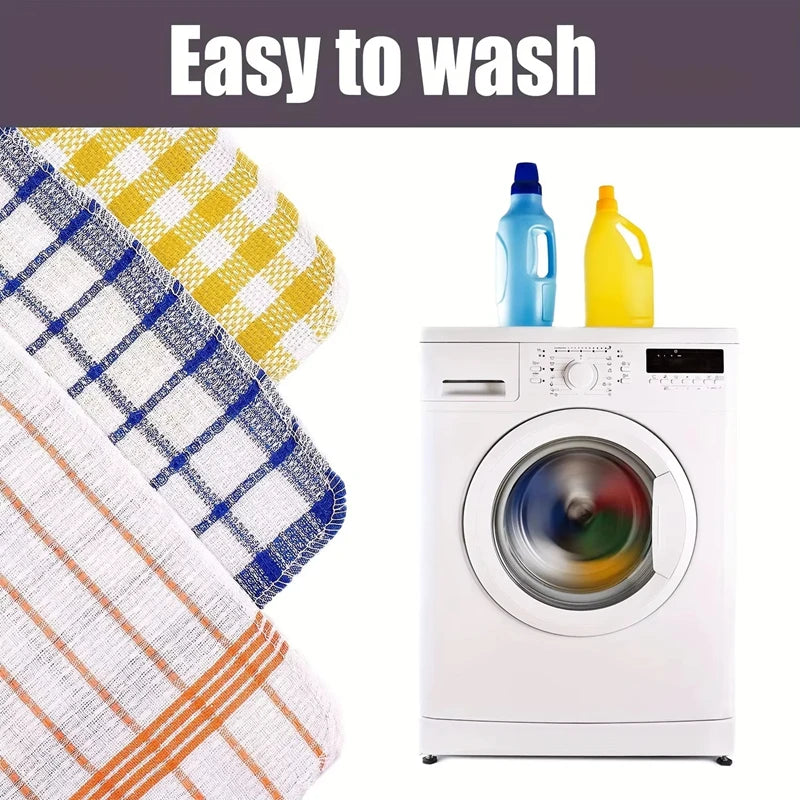 Plaid Kitchen Towels – Absorbent Double-Sided Dish Cloths