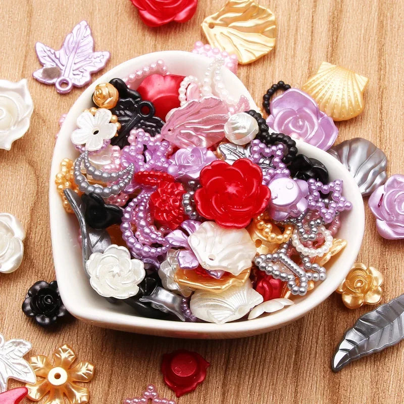 Mixed Acrylic Beads 20g – Hearts Leaves Flowers DIY Jewelry DIY Jewelry Beads Nixie