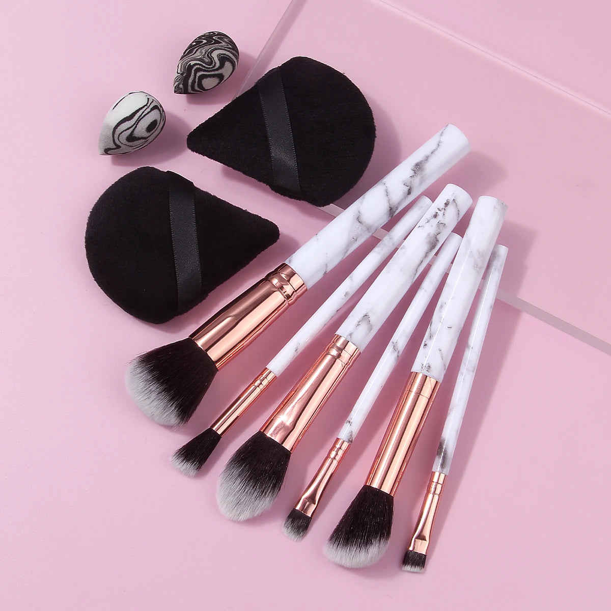 10-Piece Makeup Brush Set with Powder Puff & Sponge Makeup Brush Set Nixie