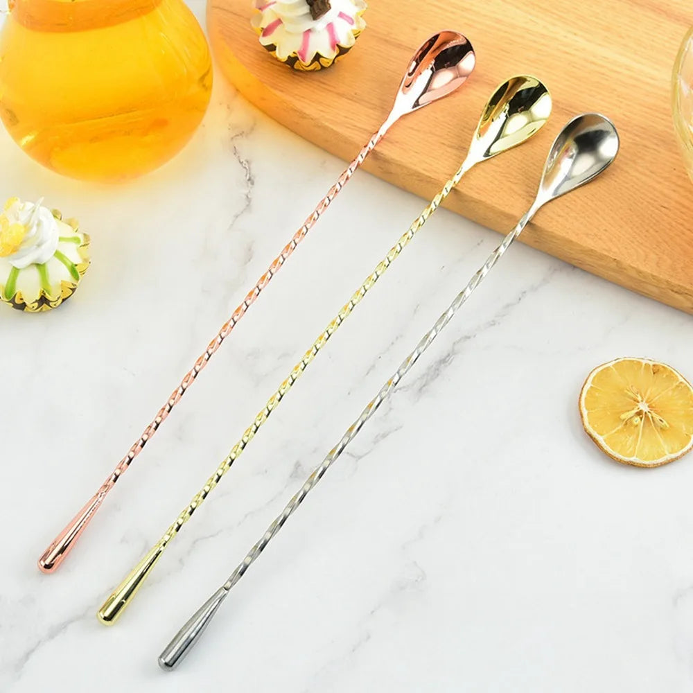 304 Stainless Steel Cocktail Stirring Spoon – Twisted Handle Bar Stirring Spoon Nixie