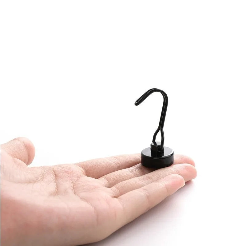 Heavy Duty Neodymium Magnetic Hooks – 8/12/16 Pack, Black Magnetic Storage Hooks Nixie