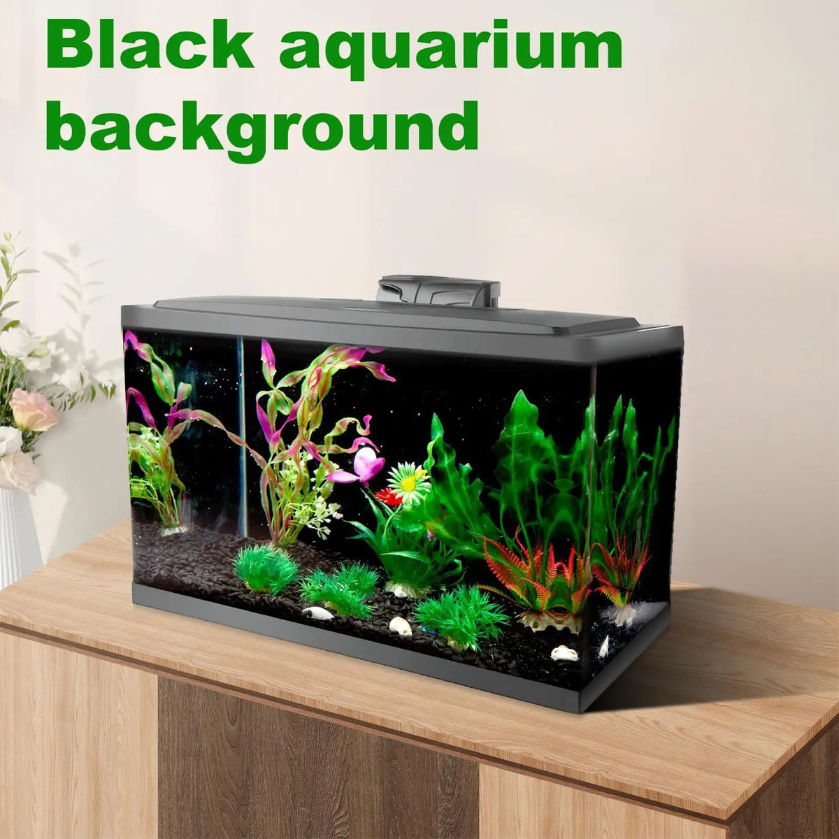 Black Aquarium Background Static Cling Film | 30cm & 40cm Aquarium Background Film Nixie