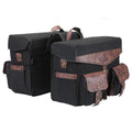 KEMITOUR 36L Retro Waxed Canvas Motorcycle Saddlebags Panniers Motorcycle Saddlebags Nixie Black