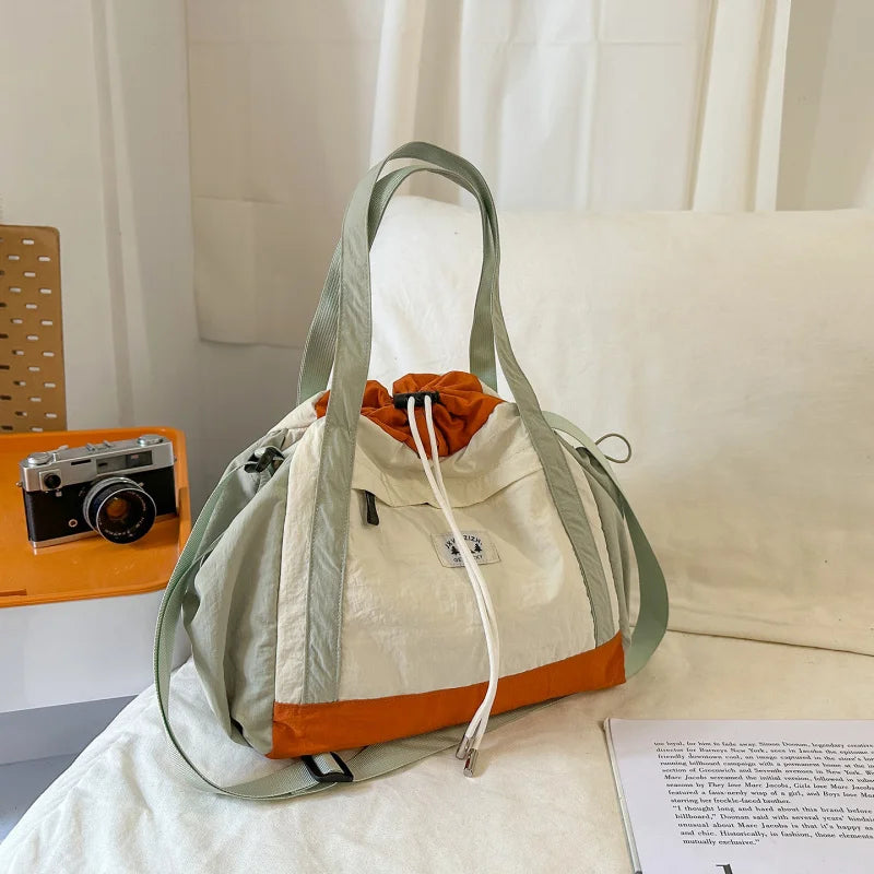 Color-Block Drawstring Crossbody Bag | Lightweight Travel Shoulder Bag Crossbody Shoulder Bag Nixie