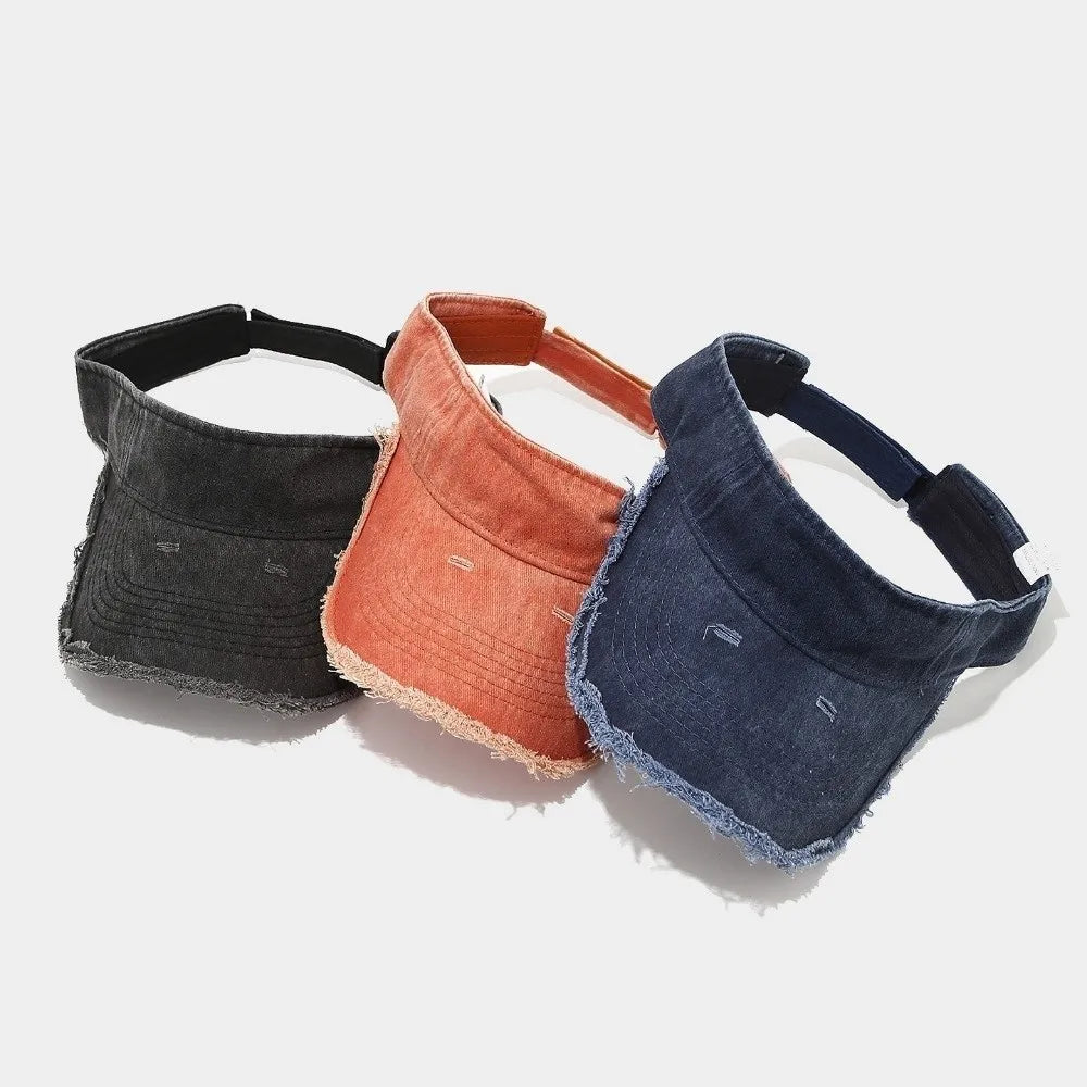 Washed Cotton Sun Visor Hat – UV Protection Sports Cap Sun Visor Cap Nixie