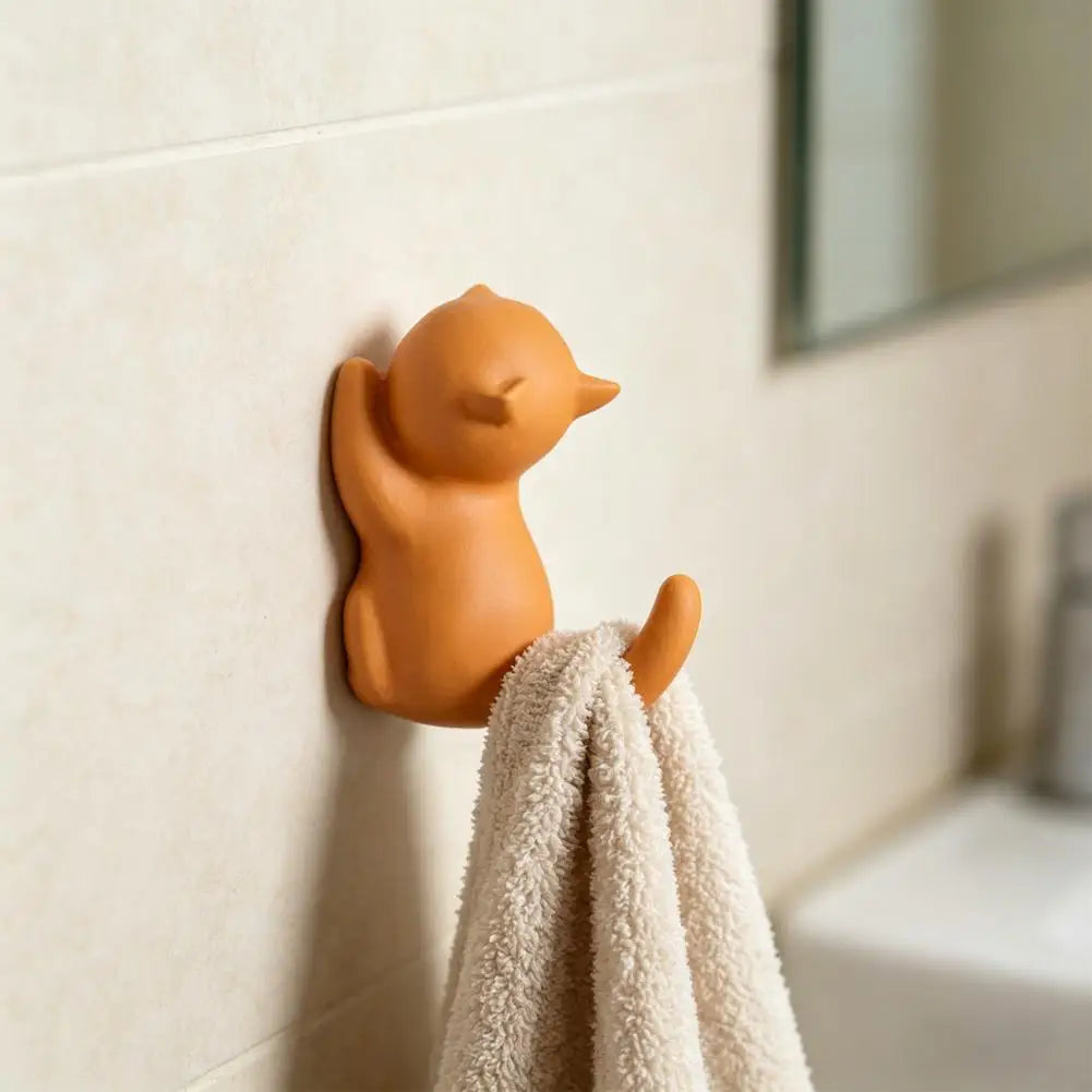 Cute Cat Shape Adhesive Wall Hook – No-Drill Key Holder