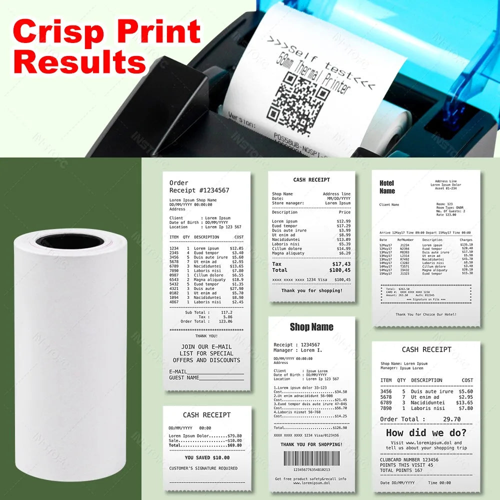 57mm Thermal Print Paper 12 Rolls – Mini Portable Printer Refill Thermal Printer Paper Nixie