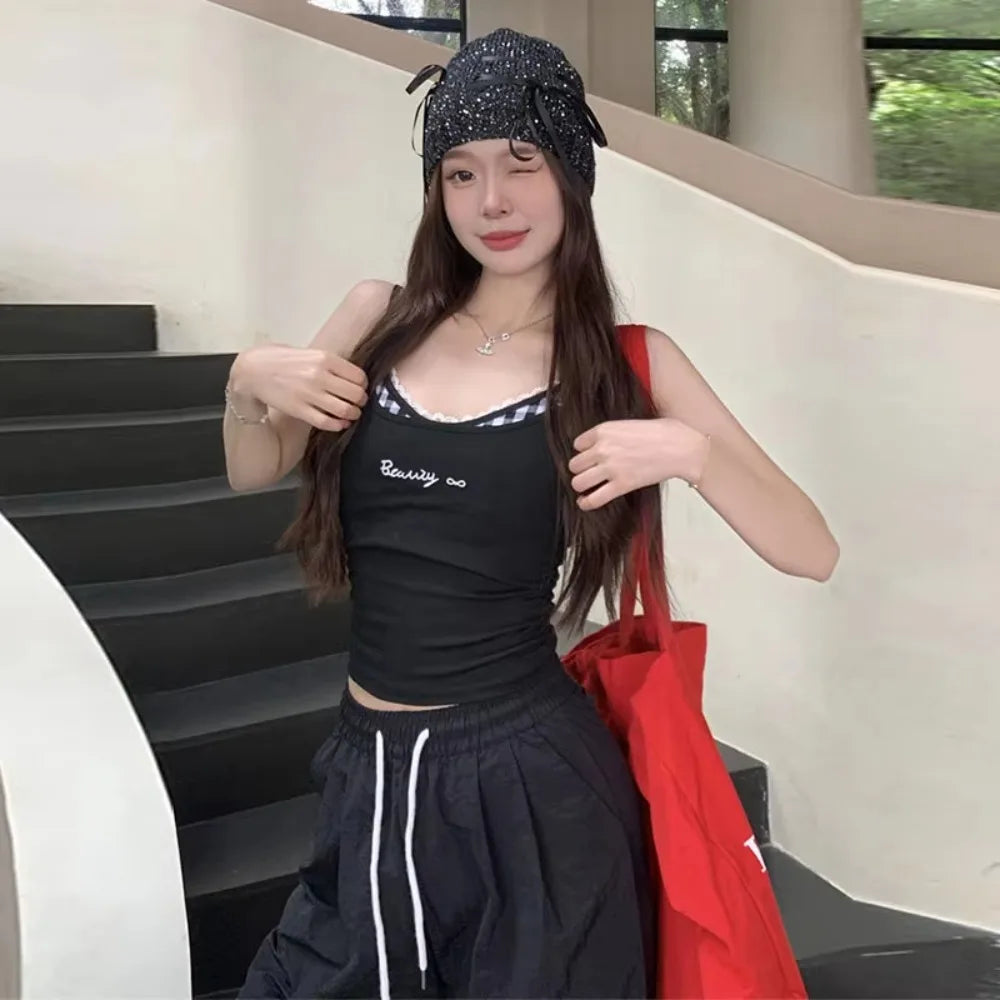 Women's Lace Trim Backless Camisole Tank Top – Slim Fit Camisole Tank Top Nixie