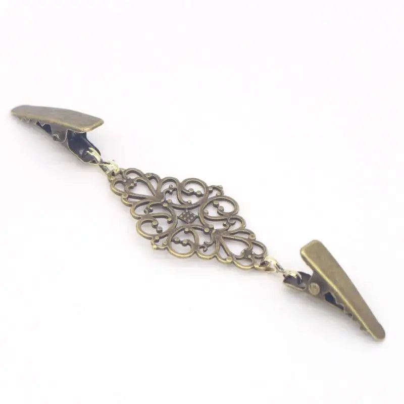 Retro Flower Sweater Clips Cardigan Collar Brooch Fastener Cardigan Brooch Clip Nixie Bronze