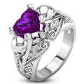 Skull Sapphire Crystal Punk Ring — Zinc Alloy, Unisex Skull Punk Ring Nixie 10 PURPLE