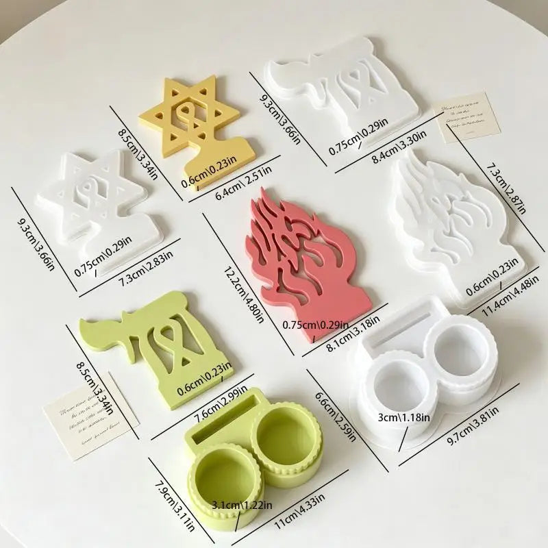 Silicone Candle Holder Mold Set – Tealight & Fire Shape DIY Mould Silicone Casting Mold Nixie