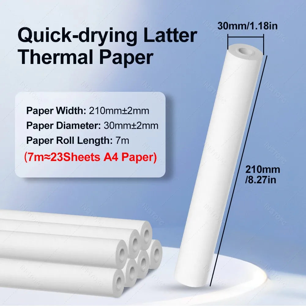 A4 Thermal Paper Rolls 210x30mm & Carry Bag for Portable Printers