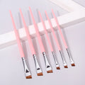 6-Piece Eye Makeup Brush Set – Eyeliner & Eyebrow Brushes Eye Makeup Brushes Nixie 6Pcs Pink silver