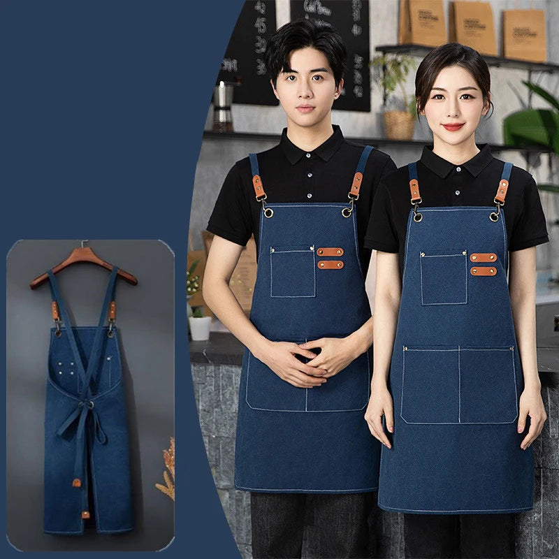 Canvas Apron with Tool Pockets – Oil-Proof Kitchen Apron Kitchen Canvas Apron Nixie
