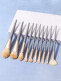 10-Piece Makeup Brush Set – Eyeshadow, Contour & Blush Makeup Brush Set Nixie Blue