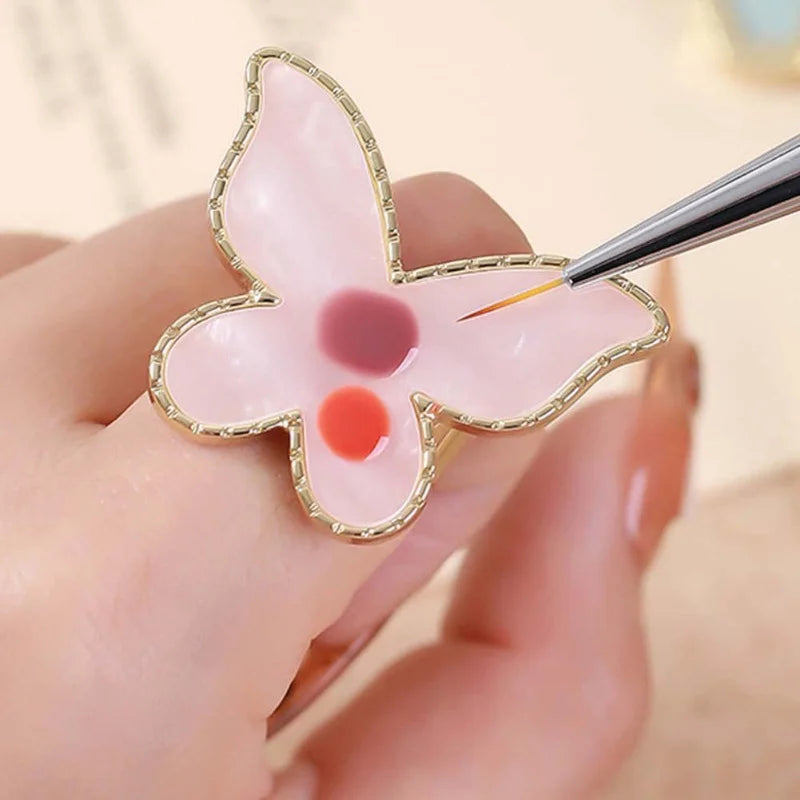 Irregular Resin Nail Art Mixing Palette with Ring | Gel Blending Tool Nail Art Palette Nixie