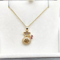 Lucky Bag Copper Pendant Zircon Necklace – Gold Clavicle Chain Pendant Necklace Nixie XL1353-2