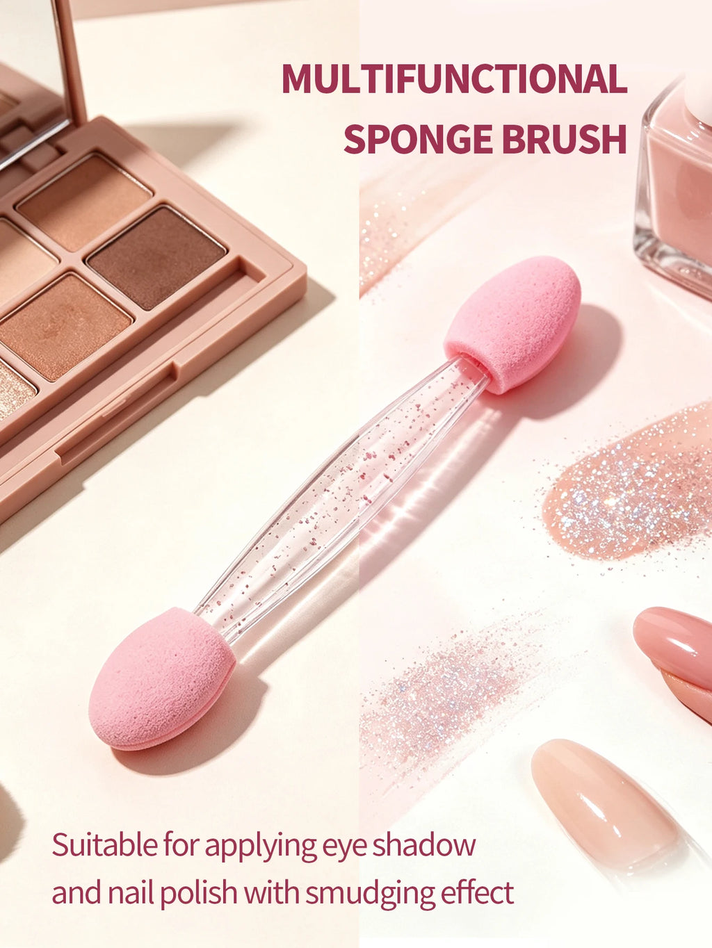 50Pcs Double-Sided Nail Art Sponge Brush Chrome Powder Applicator Nail Art Applicator Nixie