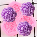 3D Peony Flower Silicone Mold – Fondant, Chocolate & Candy Clay Silicone Baking Mold Nixie one size
