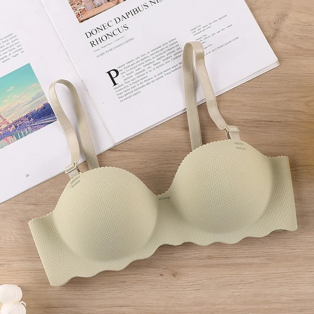 Seamless Wireless Push-Up Bra – Candy Colors & Adjustable Fit Wireless Push-Up Bra Nixie Green- 70A