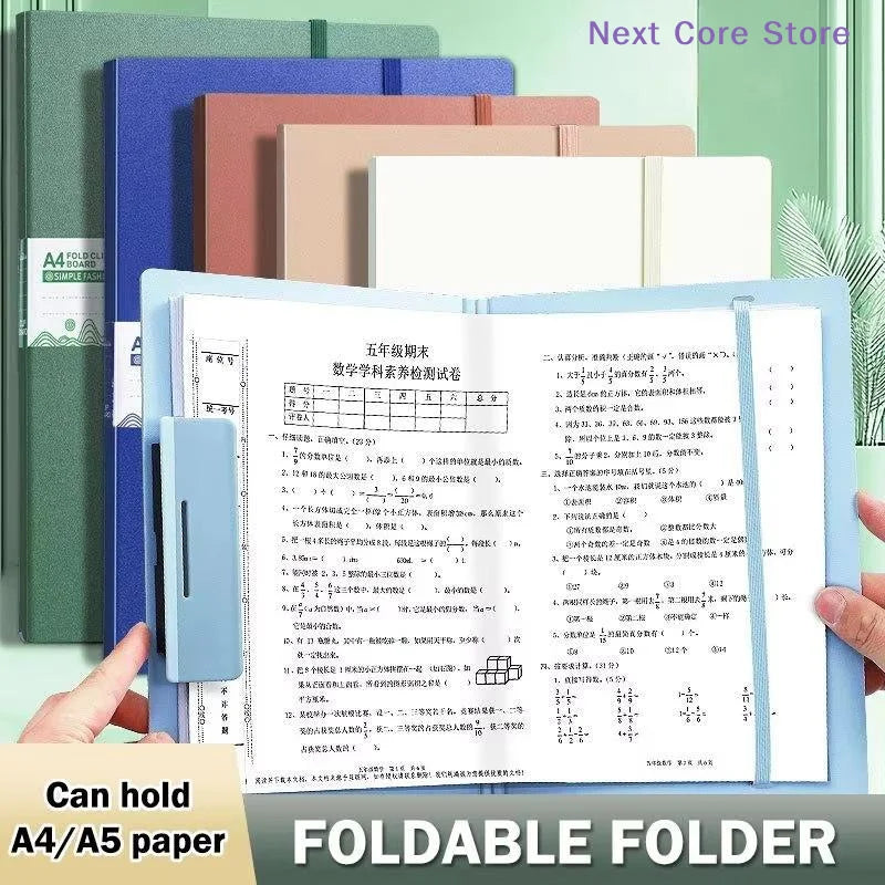 Foldable A4 to A5 PP Plastic File Folder with Elastic Buckle File Folder Nixie