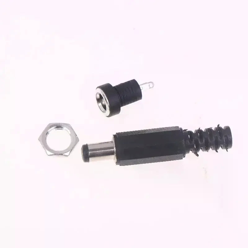 5 Pairs DC 5.5×2.1mm Male Plug & Female Panel Mount Connector DC Power Connector Nixie