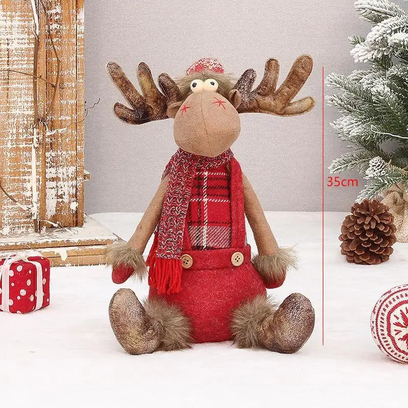 Christmas Elk Plush Doll Ornament 45cm – Festive Reindeer Decor Plush Holiday Ornament Nixie A1