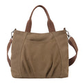 Women's Pleated Canvas Tote Bag – Vintage Artistic Handbag Canvas Tote Bag Nixie Brown