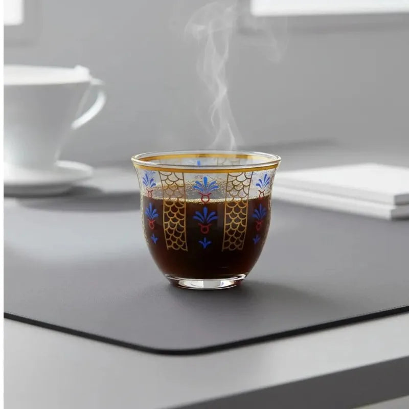 6-Piece Middle Eastern Tea Glass Set | Arabic Coffee Cups