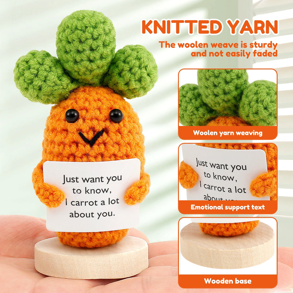 Handmade Crochet Animal Dolls Set with Motivational Cards & Bases Crochet Animal Dolls Nixie