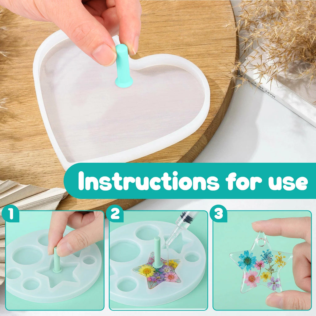 35Pcs Resin Hole Maker Set 2–8mm | No-Drill Silicone Punch Kit Resin Craft Tool Set Nixie