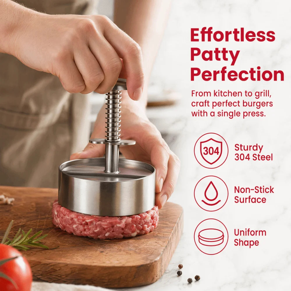 Stainless Steel Burger Press | 8/10/12 cm Round Patty Mold Burger Patty Press Nixie